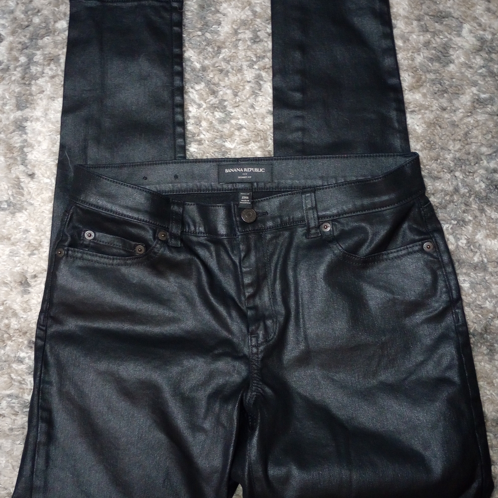 Banana Republic Black Coated Jeans